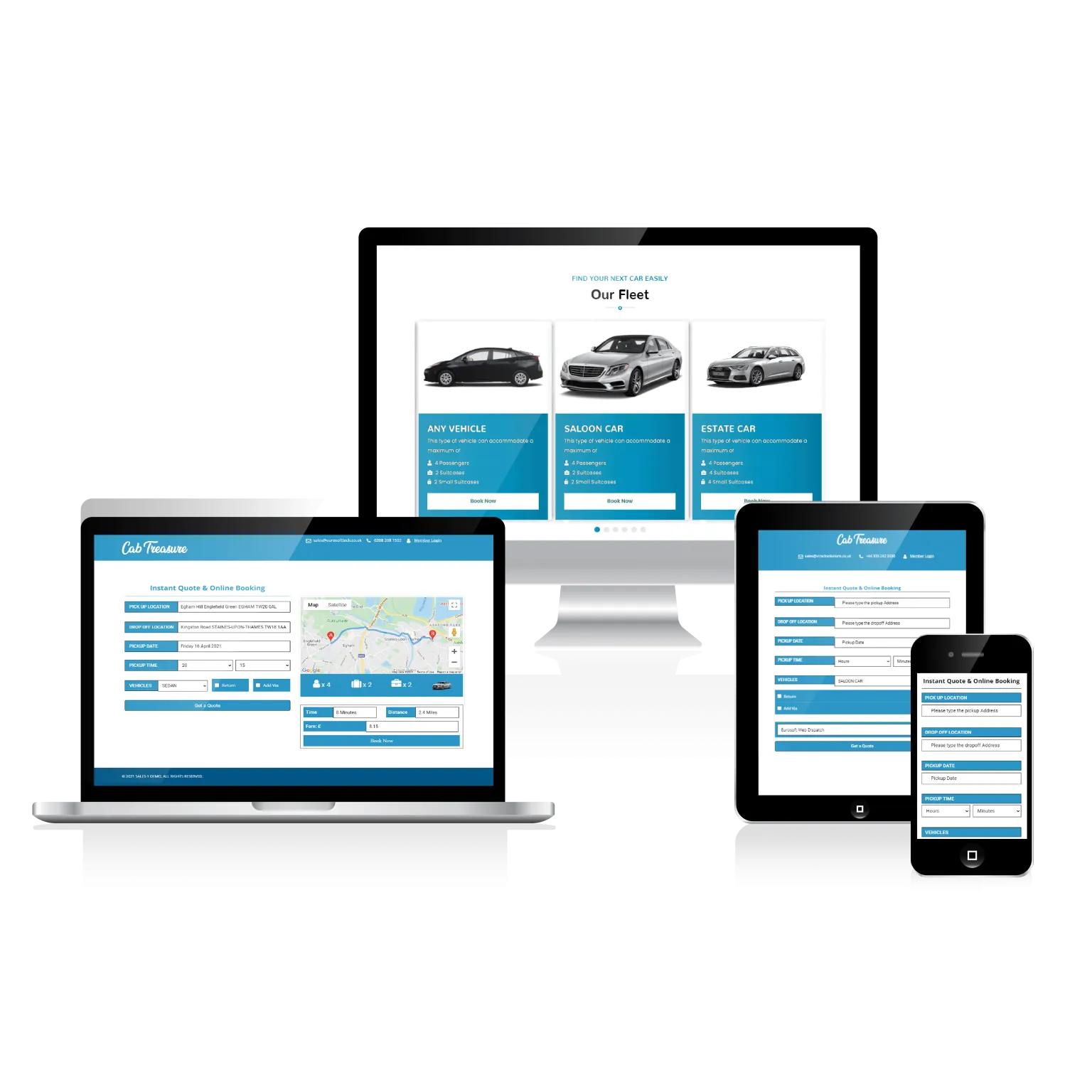 Web Design and Web Booking System App For Taxis